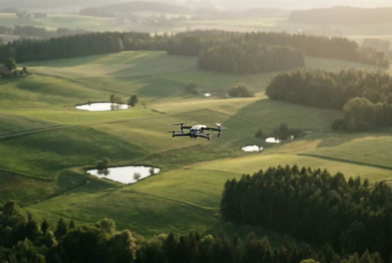 Drohne über der Waldviertler Landschaft